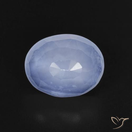 2.34ct Natural Azul púrpura Calcedonia, Ovalada, Transparente