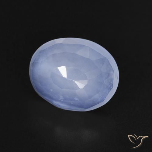 Calcedonia Azul púrpura natural de 2.34 ct, Ovalada, Transparente