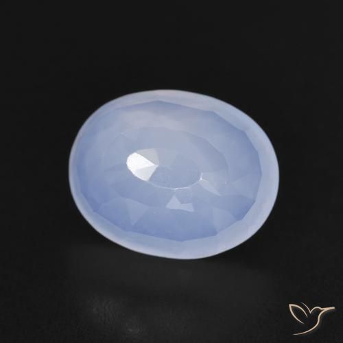 2.58ct Natural Azul púrpura Calcedonia, Ovalada, Transparente