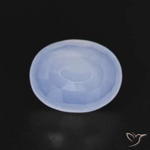 Calcedonia Azul púrpura natural de 2.58 ct, Ovalada, Transparente