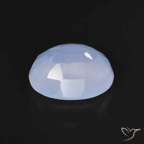 Calcedonia Azul púrpura natural de 2.58 ct, Ovalada, Transparente