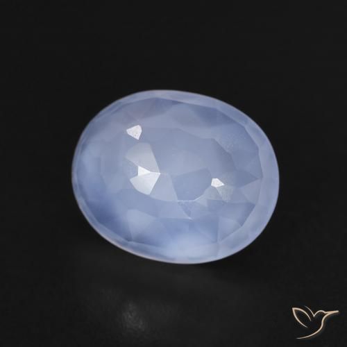 2.26ct Natural Azul púrpura Calcedonia, Ovalada, Transparente
