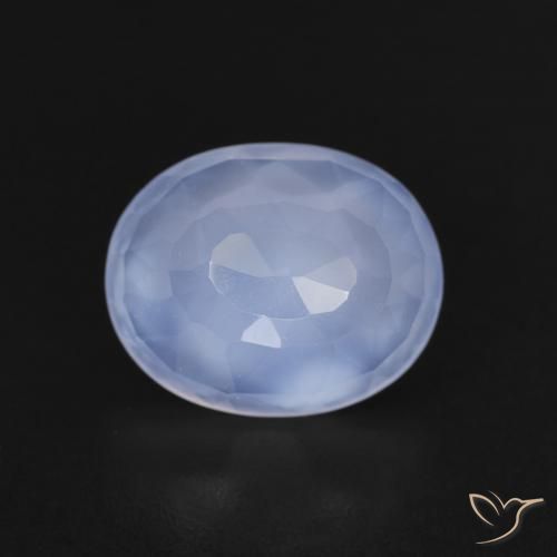 Calcedonia Azul púrpura natural de 2.26 ct, Ovalada, Transparente