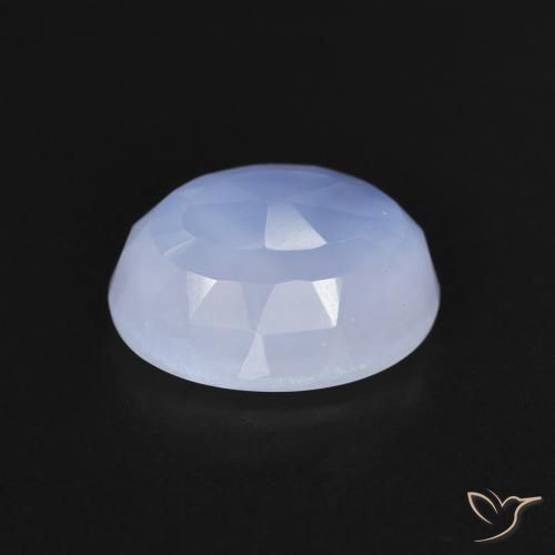 Calcedonia Azul violeta natural de 2.60 ct, Ovalada, Transparente