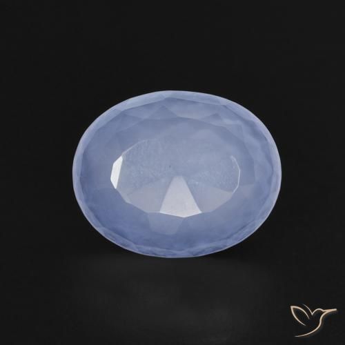 2.13ct Natural Azul violeta Calcedonia, Ovalada, Transparente