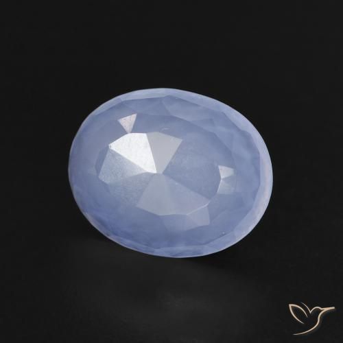 Calcedonia Azul violeta natural de 2.13 ct, Ovalada, Transparente