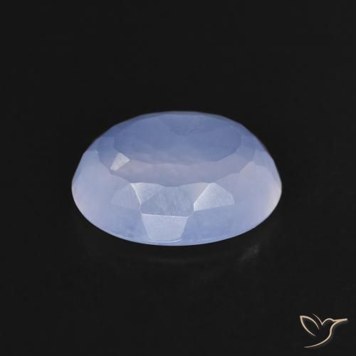 Calcedonia Azul violeta natural de 2.13 ct, Ovalada, Transparente