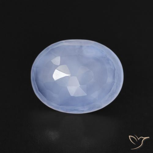2.35ct Natural Azul púrpura claro Calcedonia, Ovalada, Transparente