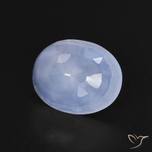Calcedonia Azul púrpura claro natural de 2.35 ct, Ovalada, Transparente