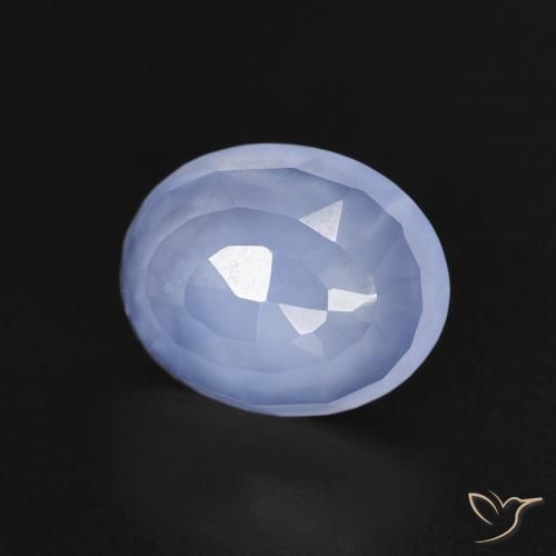 2.48ct Natural Azul púrpura Calcedonia, Ovalada, Transparente