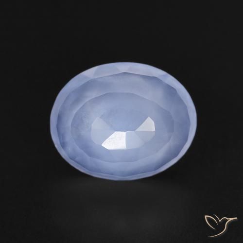 Calcedonia Azul púrpura natural de 2.48 ct, Ovalada, Transparente