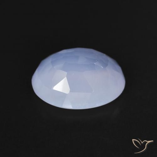 Calcedonia Azul púrpura natural de 2.96 ct, Ovalada, Transparente