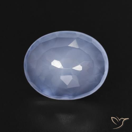 Calcedonia Azul púrpura natural de 2.76 ct, Ovalada, Transparente