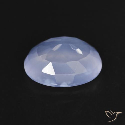 Calcedonia Azul púrpura natural de 2.76 ct, Ovalada, Transparente