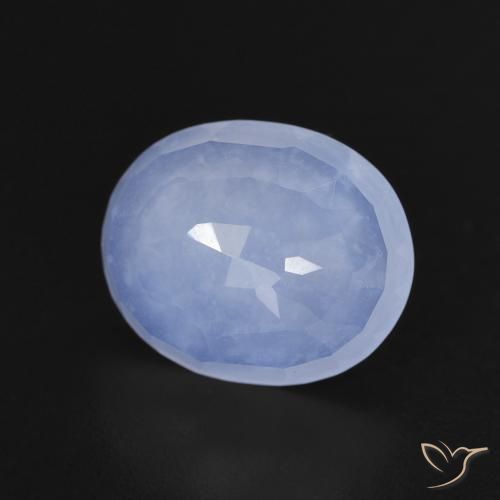 3.04ct Natural Azul violeta Calcedonia, Ovalada, Transparente