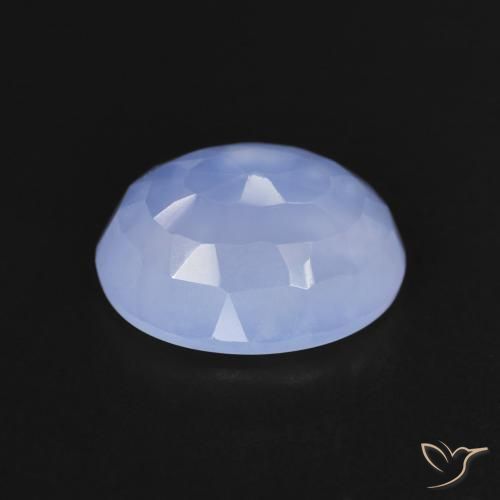 Calcedonia Azul púrpura natural de 3.32 ct, Ovalada, Transparente