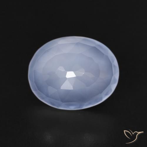 2.52ct Natural Azul púrpura Calcedonia, Ovalada, Transparente