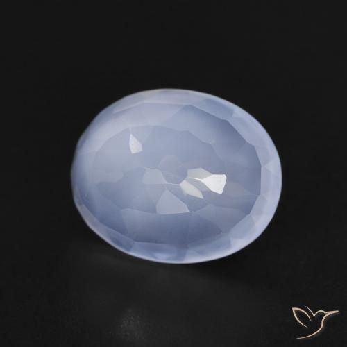Calcedonia Azul púrpura natural de 2.52 ct, Ovalada, Transparente