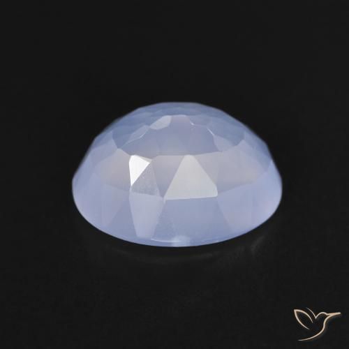 Calcedonia Azul púrpura natural de 2.52 ct, Ovalada, Transparente
