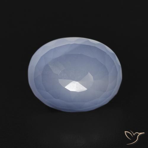 2.78ct Natural Azul púrpura Calcedonia, Ovalada, Transparente