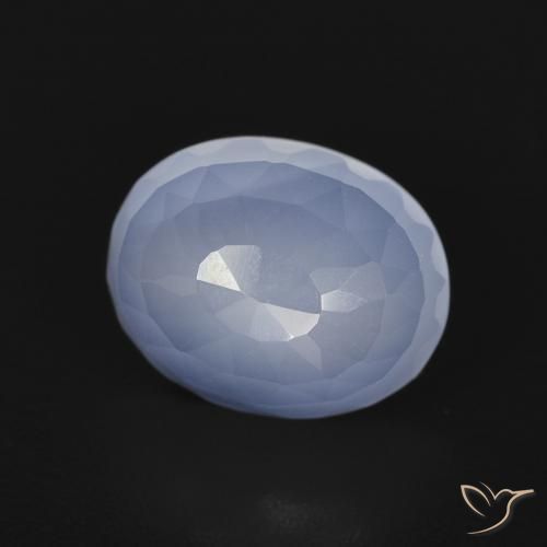 Calcedonia Azul púrpura natural de 2.78 ct, Ovalada, Transparente