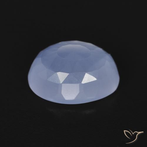 Calcedonia Azul púrpura natural de 2.78 ct, Ovalada, Transparente