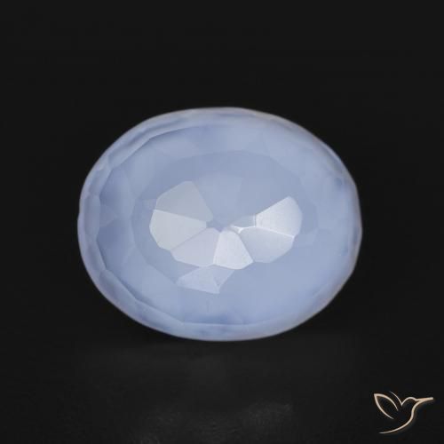 2.71ct Natural Azul púrpura Calcedonia, Ovalada, Transparente