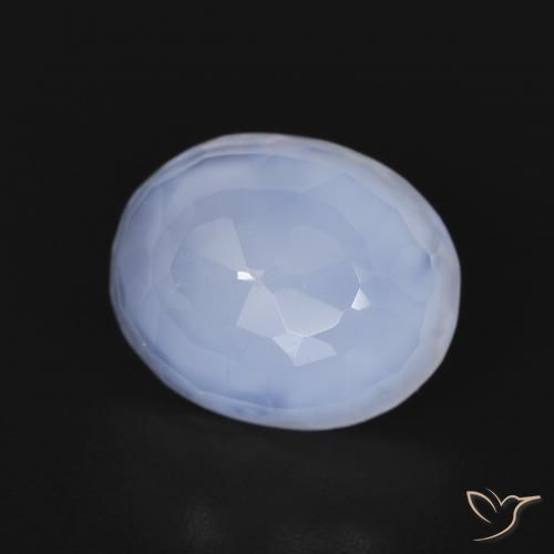 Calcedonia Azul púrpura natural de 2.71 ct, Ovalada, Transparente