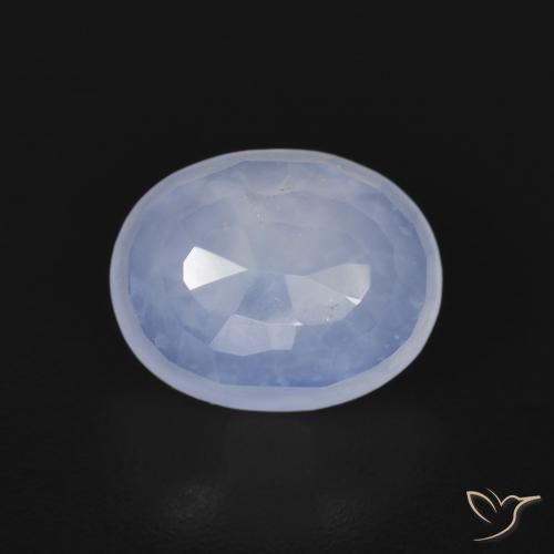 2.71ct Natural Azul púrpura Calcedonia, Ovalada, Transparente