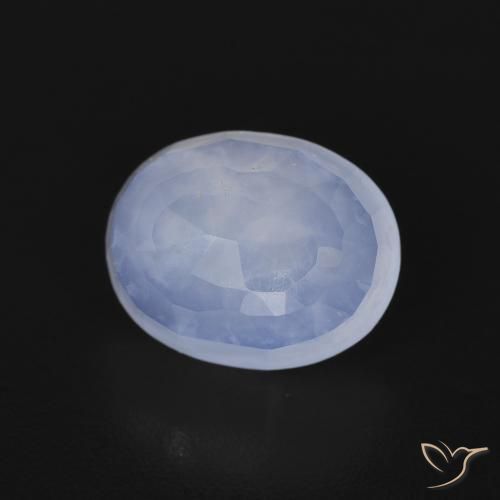 Calcedonia Azul púrpura natural de 2.71 ct, Ovalada, Transparente