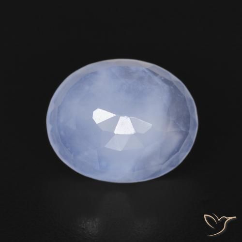 2.57ct Natural Azul púrpura claro Calcedonia, Ovalada, Transparente