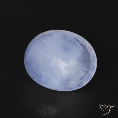 Calcedonia Azul púrpura claro natural de 2.57 ct, Ovalada, Transparente