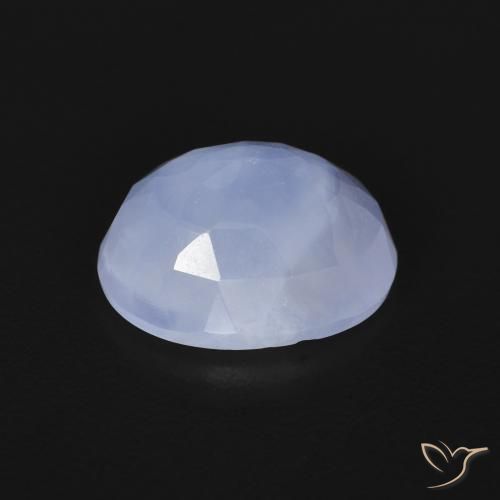 Calcedonia Azul púrpura claro natural de 2.57 ct, Ovalada, Transparente