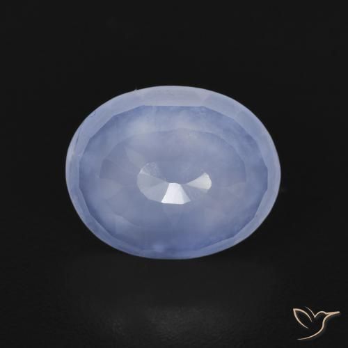 2.35ct Natural Azul púrpura Calcedonia, Ovalada, Transparente