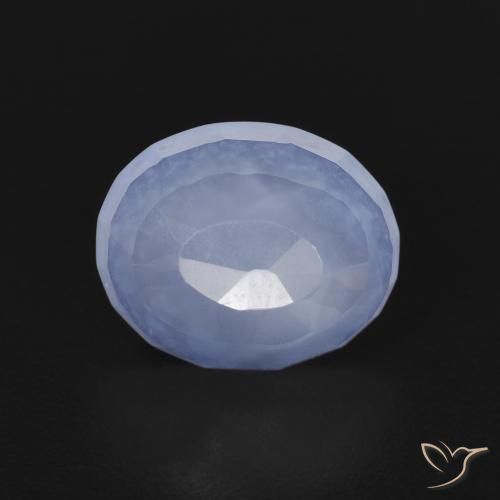 2.36ct Natural Azul púrpura Calcedonia, Ovalada, Transparente