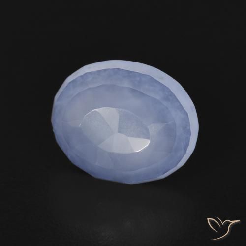 Calcedonia Azul púrpura natural de 2.36 ct, Ovalada, Transparente