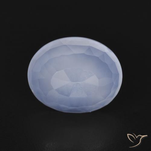 2.66ct Natural Azul púrpura Calcedonia, Ovalada, Transparente
