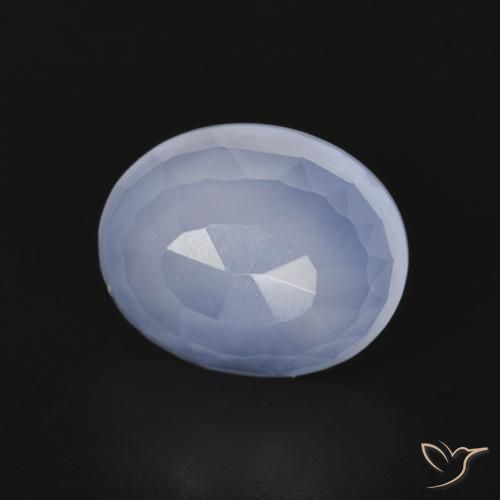 Calcedonia Azul púrpura natural de 2.66 ct, Ovalada, Transparente