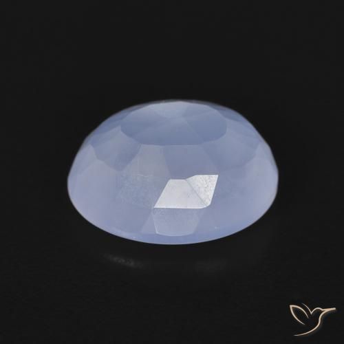 Calcedonia Azul púrpura natural de 2.66 ct, Ovalada, Transparente