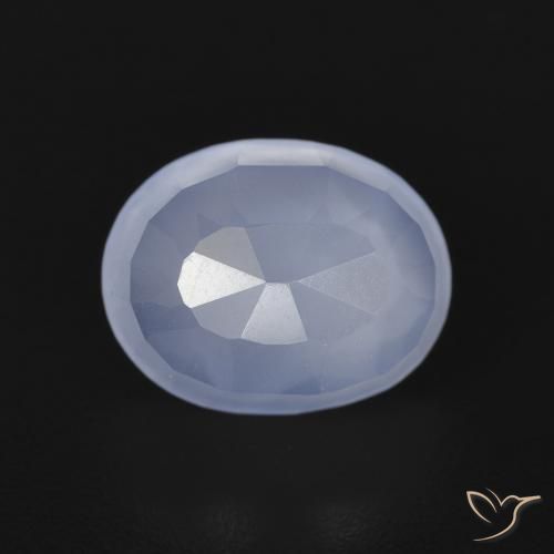 2.70ct Natural Azul púrpura Calcedonia, Ovalada, Transparente