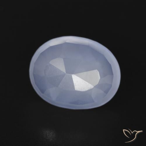 Calcedonia Azul púrpura natural de 2.70 ct, Ovalada, Transparente