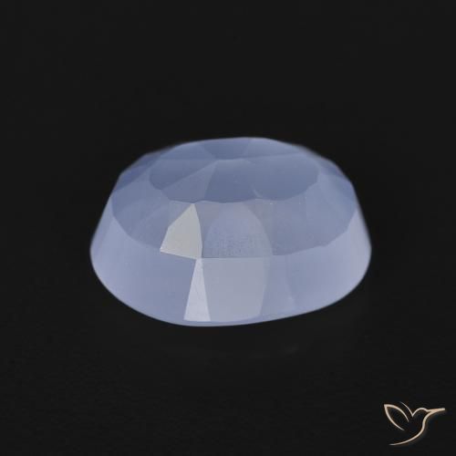 Calcedonia Azul púrpura natural de 2.70 ct, Ovalada, Transparente