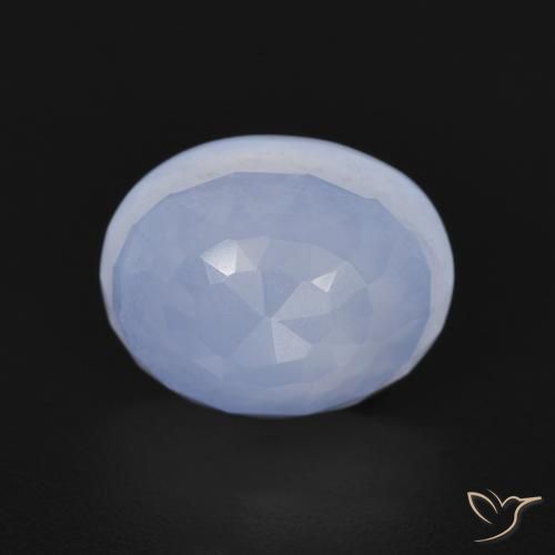 3.00ct Natural Azul púrpura Calcedonia, Ovalada, Transparente