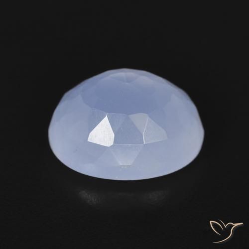 Calcedonia Azul púrpura natural de 3.00 ct, Ovalada, Transparente