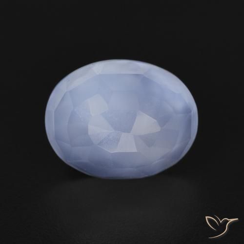 2.56ct Natural Azul púrpura Calcedonia, Ovalada, Transparente