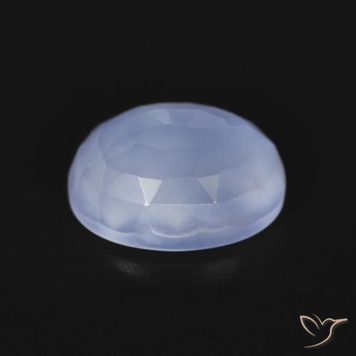 Calcedonia Azul púrpura natural de 2.56 ct, Ovalada, Transparente