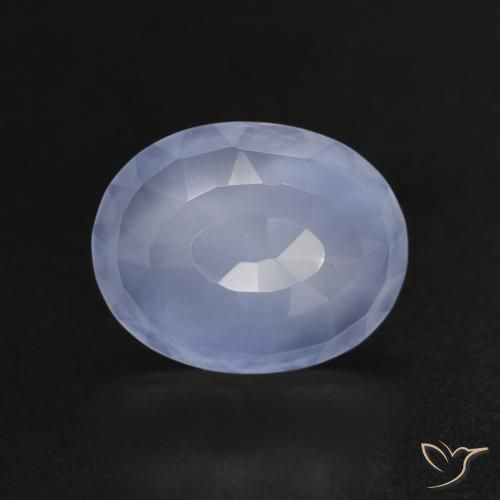 2.54ct Natural Azul púrpura Calcedonia, Ovalada, Transparente