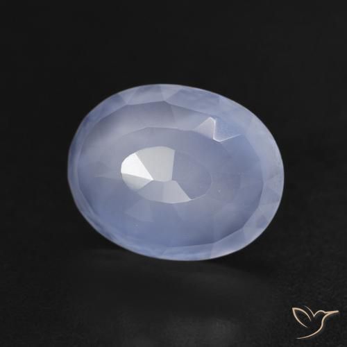 Calcedonia Azul púrpura natural de 2.54 ct, Ovalada, Transparente