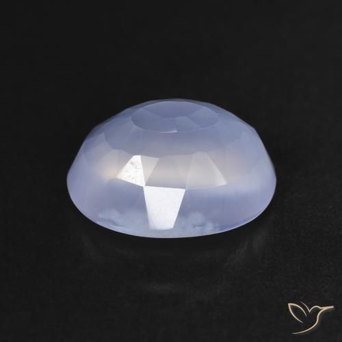 Calcedonia Azul púrpura natural de 2.54 ct, Ovalada, Transparente