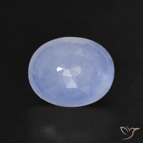 2.67ct Natural Azul púrpura Calcedonia, Ovalada, Transparente